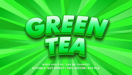 editable text effect green tea