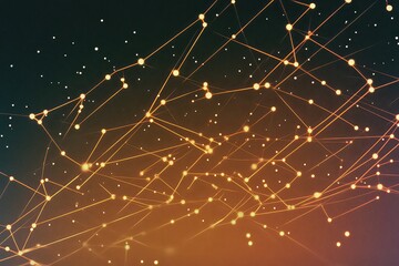 Fototapeta premium A modern abstract network background featuring interconnected glowing nodes and lines forming a web-like structure on a dark gradient backdrop.
