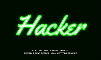 editable text effect hacker neon green