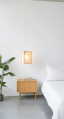 Modern bedroom design with minimalist furniture and soft lighting for a calming atmosphere