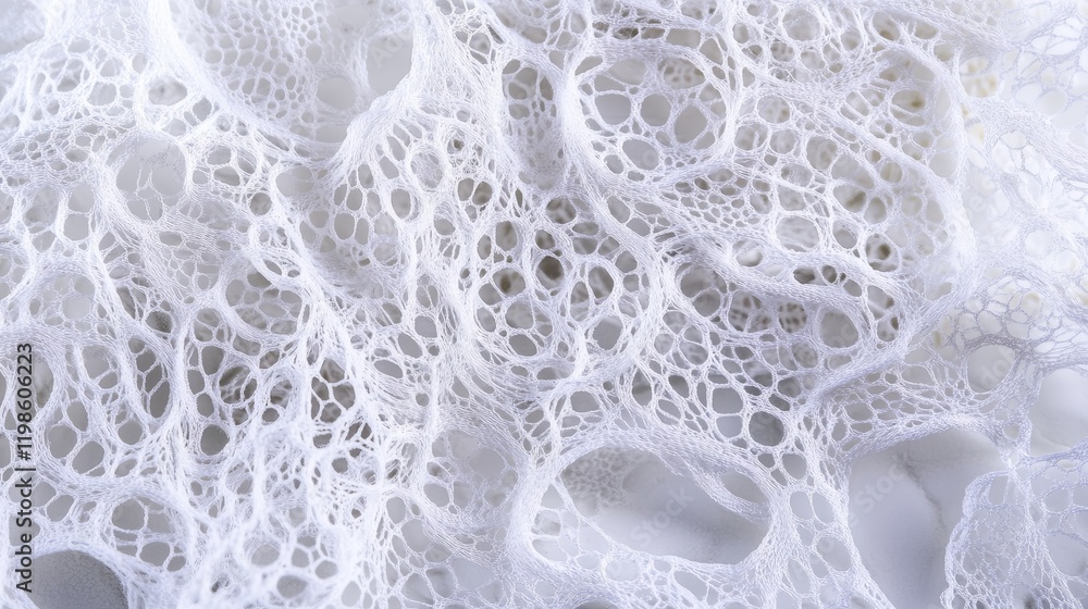 Poster delicate white lace fabric with intricate patterns suitable for various textile applications
