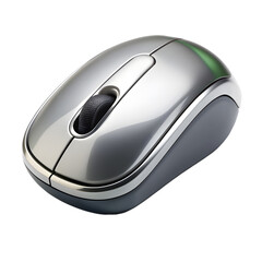Computer mouse with a light isolated on transparent background