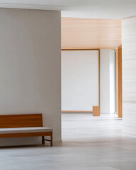 Modern interior design featuring minimalist elements and natural light in a spacious setting