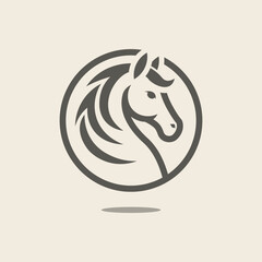 Minimalist Horse Logo in Circular Design