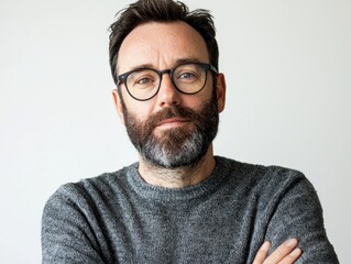 Obraz premium Art Director - Art director overseeing visual aspects of projects or campaigns, in a design or advertising studio, on a White Background.