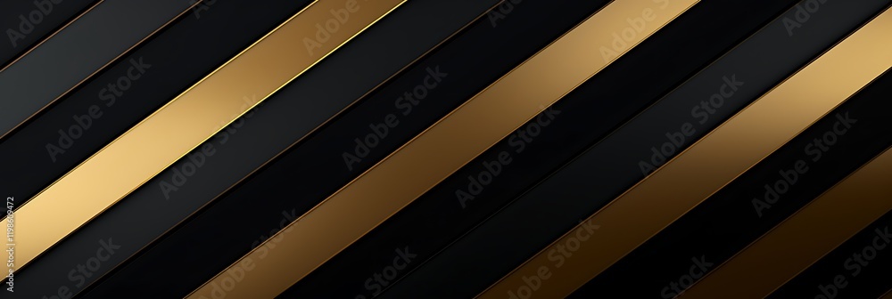 Poster golden black diagonal stripes: abstract background image featuring diagonal stripes in elegant black