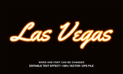 editable text effect las vegas neon yellow