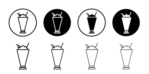 Milkshake icon black and white vector sign
