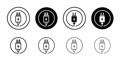 Plug adapter icon black and white vector sign