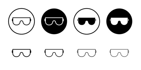 Safety goggles icon black and white vector sign