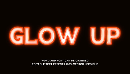 editable text effect neon glow up