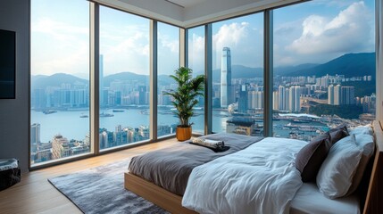 Luxury Hong Kong Penthouse Suite with Breathtaking Cityscape Views