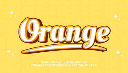 editable text effect orange