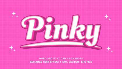 editable text effect pinky