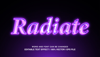 editable text effect radiate