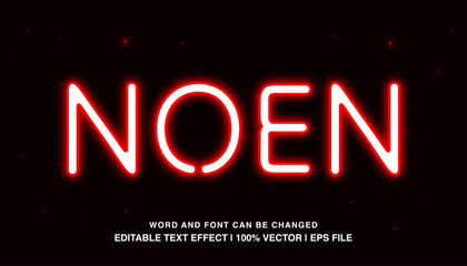 Obraz premium editable text effect red neon