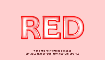 editable text effect red glossy