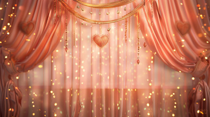 Luxury Valentine&rsquo;s Day curtains crated from premium 