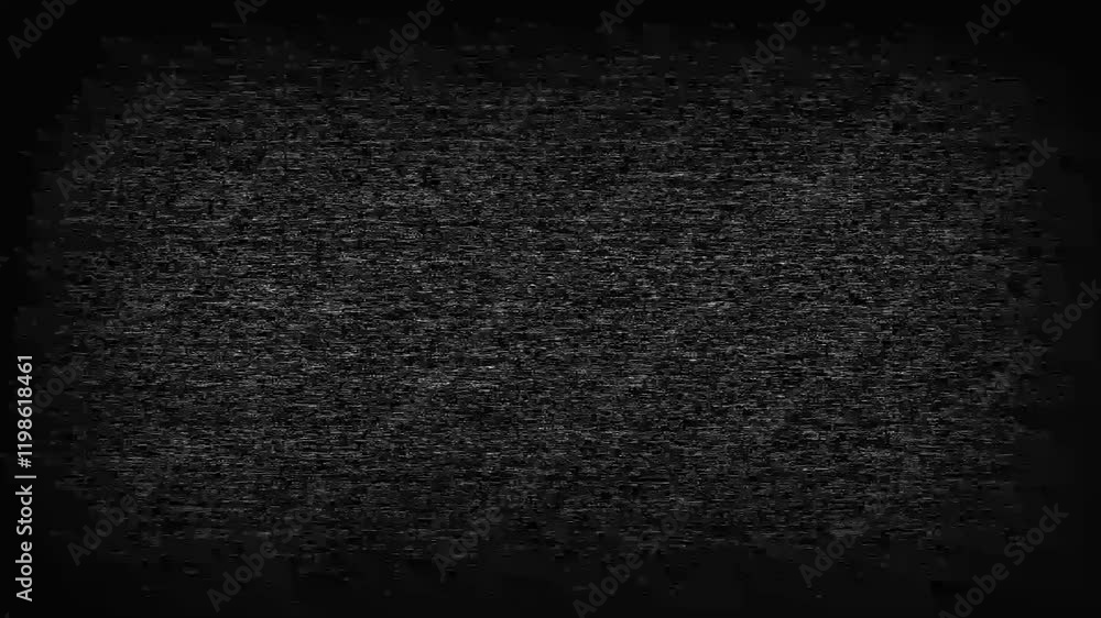 Poster vhs background with realistic flickering lines, distortion, and a fuzzy, static-filled screen.