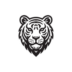 head of tiger silhouette vector illustration