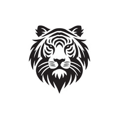 head of tiger silhouette vector illustration