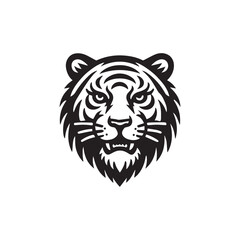 head of tiger silhouette vector illustration