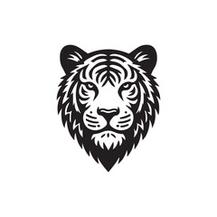 head of tiger silhouette vector illustration
