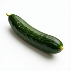Fresh Green Cucumber Single Vegetable Isolated on White Background Healthy Food Photography