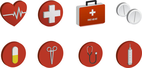 Medical Icons Isometric Set