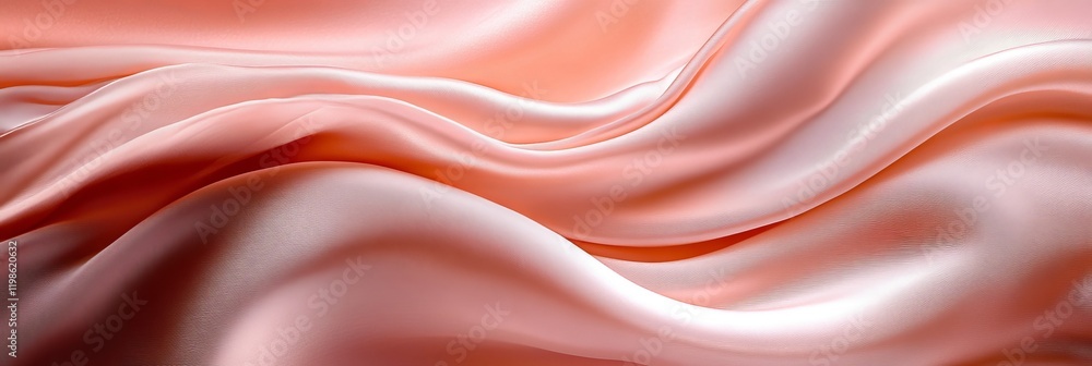 Aufkleber elegant undulating silk fabric in soft peach color with smooth texture and gentle waves of light