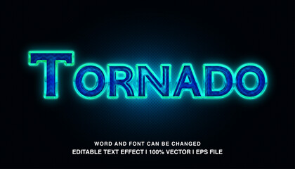 Obraz premium editable text effect tornado neon light
