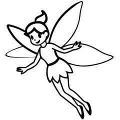 Vector illustration of a flying fairy