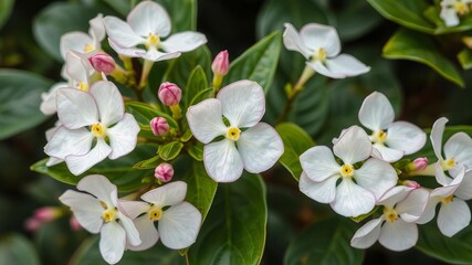 Fototapeta premium A beautiful bunch of white weigela flowers on a clean white background, delicate, nature