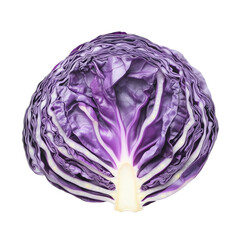 Obraz premium Fresh ripe whole cabbage isolated on transparency background, top view, white background