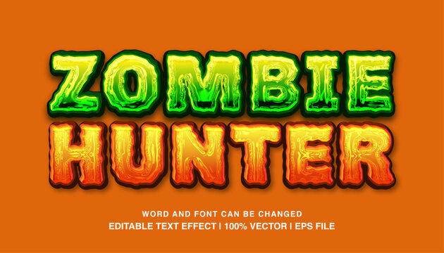 editable text effect zombie hunter