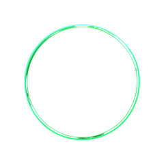 Neon green circle isolated on transparent background.