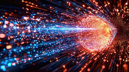 SQL code retrieves complex data in a dynamic digital environment with vibrant visual aesthetics