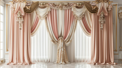 curtain with a white background