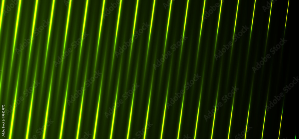 Poster green neon laser lines abstract tech futuristic background. glowing vector design