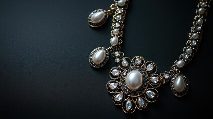 Trendy Jewelry Set on Black Background