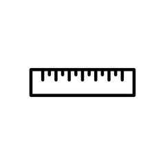 Ruler vector icon, flat design gauge symbol.