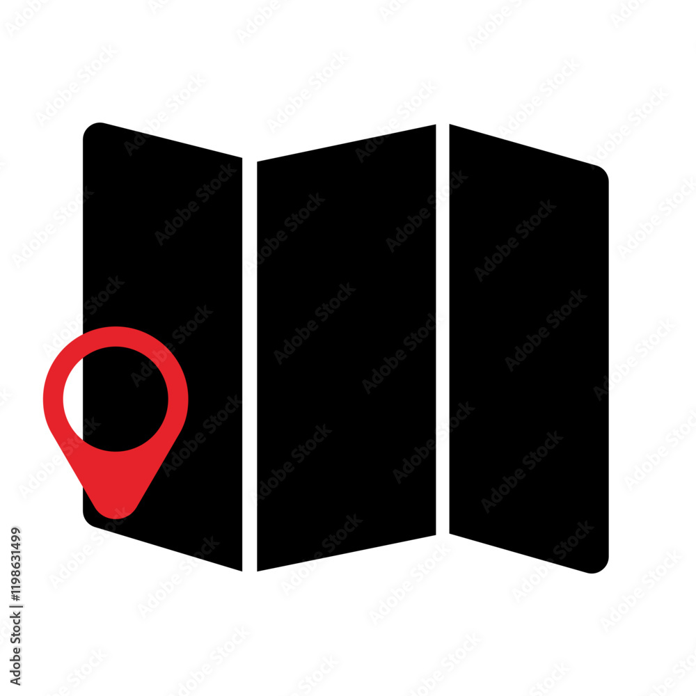 Poster map symbol or map icon isolated on transparent background