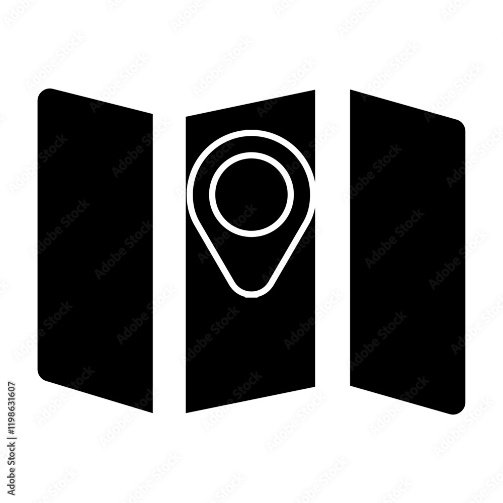 Poster map symbol or map icon isolated on transparent background