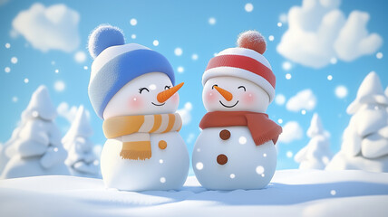 Obraz premium snowman in snow
