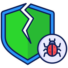 Fototapeta premium Broken Shield Icon