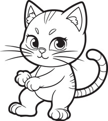 Obraz premium cat line art vector on white background