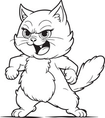 cat   line art vector on white background