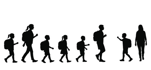 A Back to school silhouette with white background 