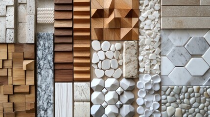 Studio flatlay showcasing diverse materials, textures & patterns for design inspiration