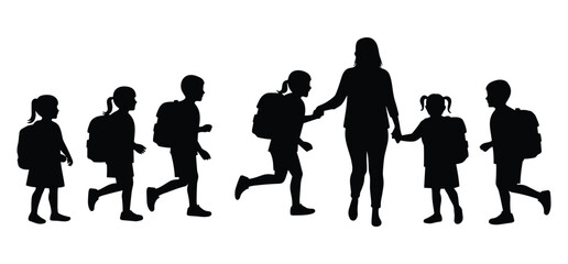 A Back to school silhouette with white background 